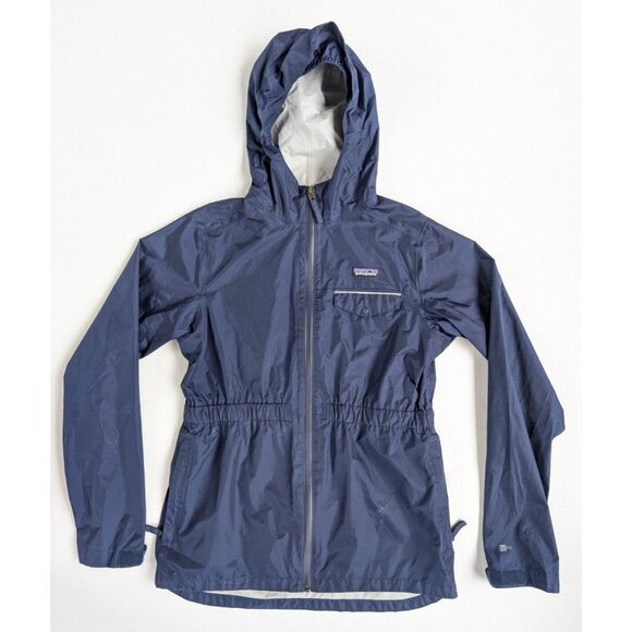 Patagonia Torrentshell Jacket Girls XXL 16-18 Blue Windbreaker Rain Slicker H2No